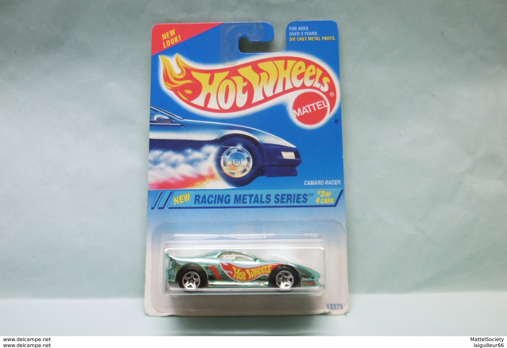 Hot Wheels - CHEVROLET CAMARO RACER 1993 Baldwin - 1995 Racing Metals - Collector 338 HOTWHEELS US Long Card 1/64 - HotWheels