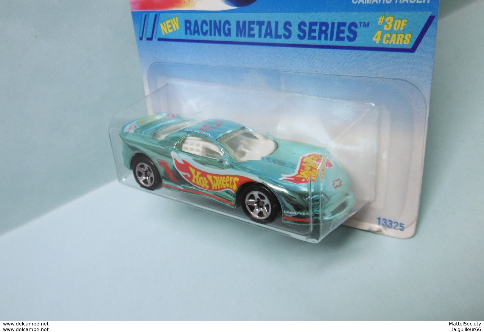 Hot Wheels - CHEVROLET CAMARO RACER 1993 Baldwin - 1995 Racing Metals - Collector 338 HOTWHEELS US Long Card 1/64 - HotWheels