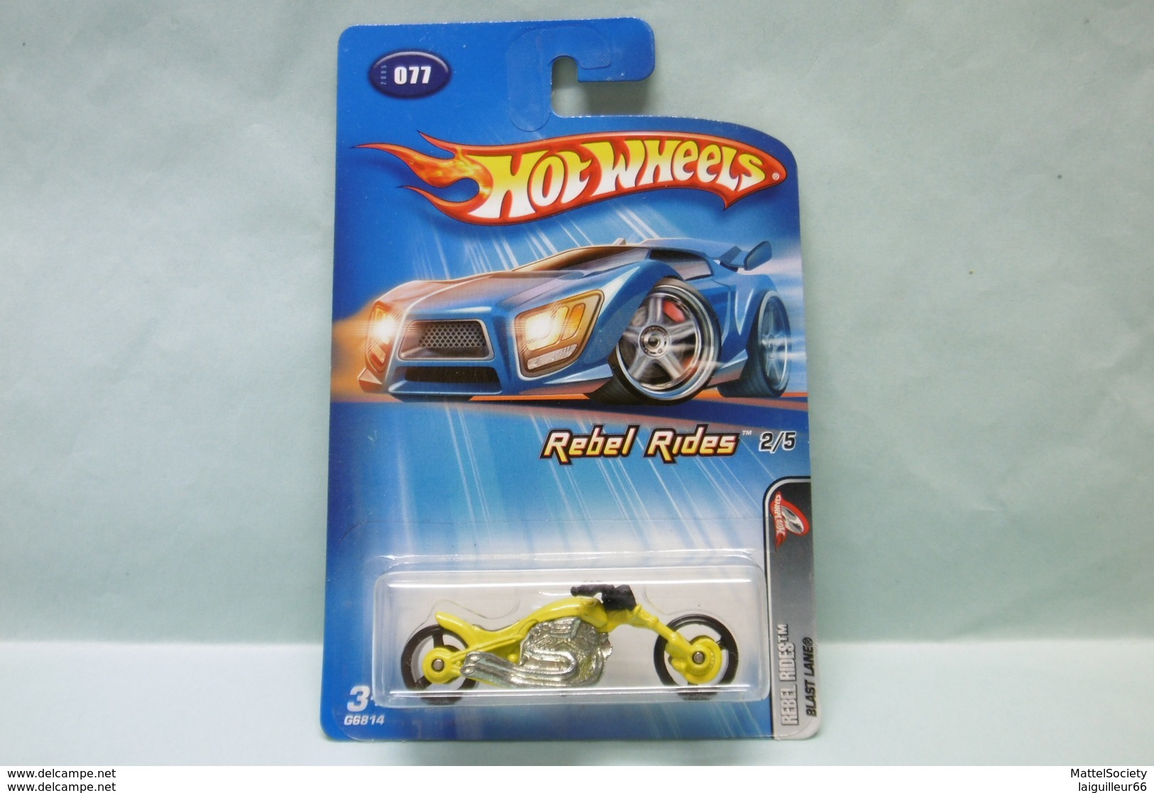 Hot Wheels - BLAST LANE Moto - 2005 Rebel Rides - Collector 77 HOTWHEELS US Long Card 1/64 - HotWheels