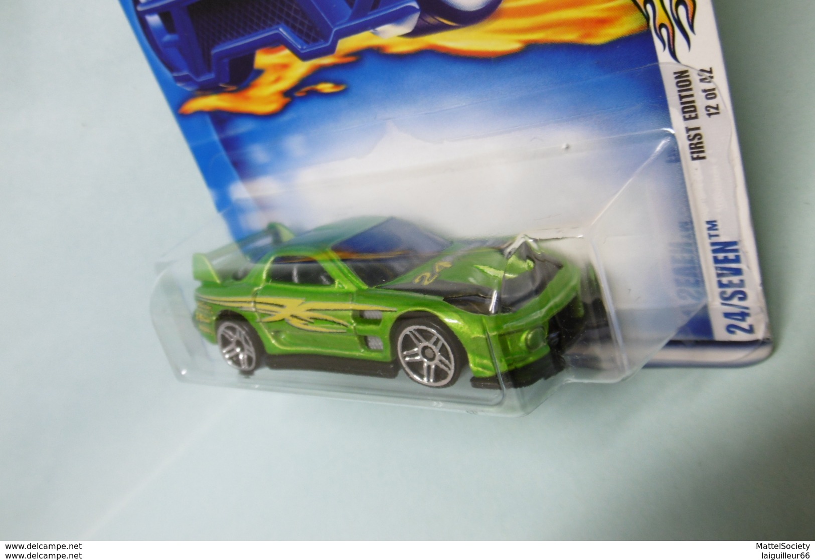 Hot Wheels - 24/SEVEN Mazda RX-7 - 2003 First Editions - Collector 24 HOTWHEELS US Long Card 1/64 - HotWheels