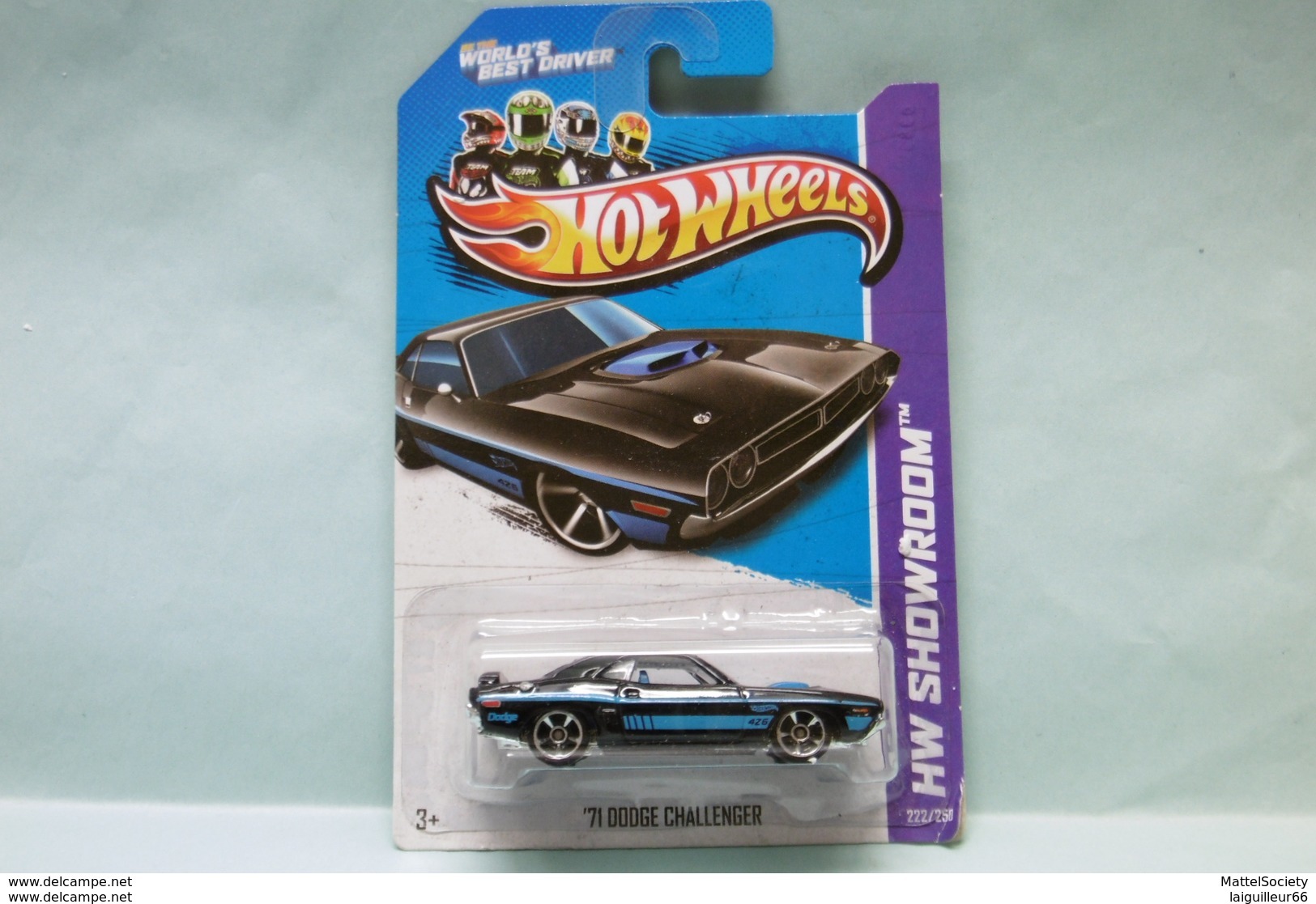 Hot Wheels - '71 DODGE CHALLENGER 426 1971 Noir - 2013 HW Showroom - Then And Now HOTWHEELS US Long Card 1/64 - HotWheels