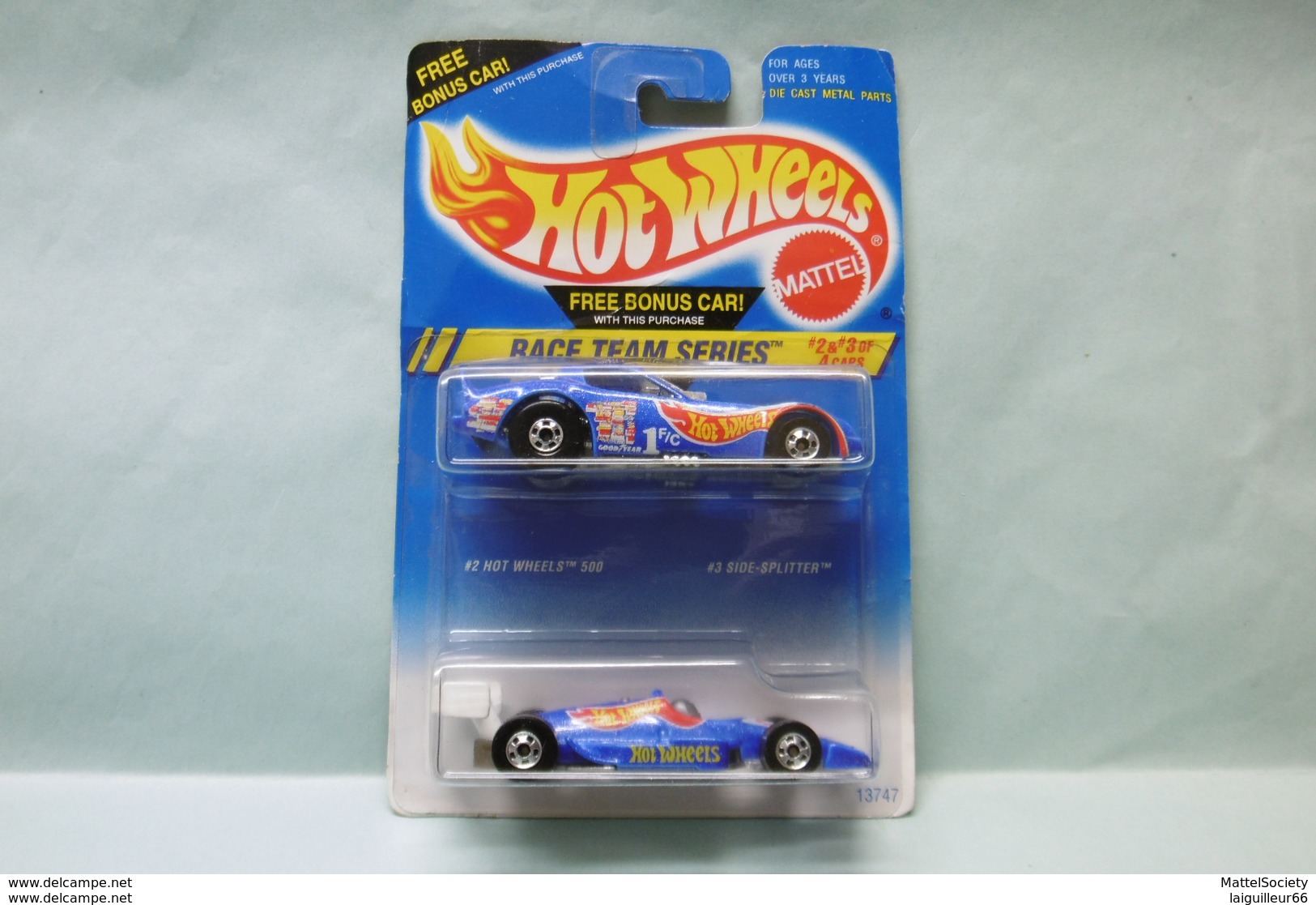 Hot Wheels 2 Pack - SIDE-SPLITTER FIREBIRD + HOT WHEELS 500 - 1995 Race Team - HOTWHEELS US Long Card 1/64 - HotWheels