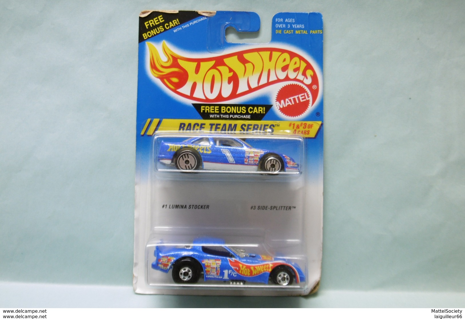 Hot Wheels 2 Pack - LUMINA STOCKER + SIDE-SPLITTER FIREBIRD - 1995 Race Team - HOTWHEELS US Long Card 1/64 - HotWheels