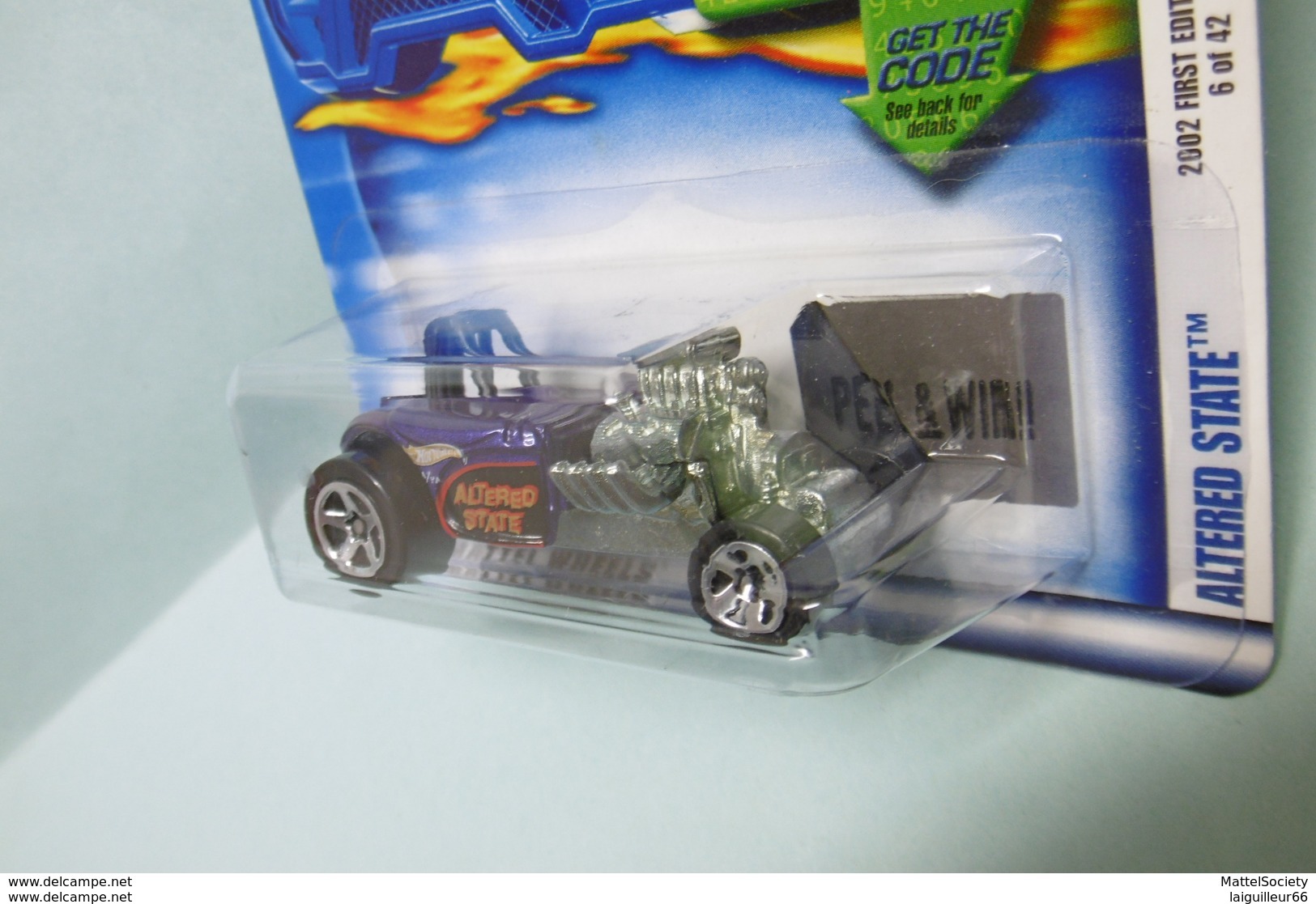 Hot Wheels - ALTERED STATE Dragster - 2002 First Editions - Collector 18 - Race & Win HOTWHEELS US Long Card 1/64 - HotWheels