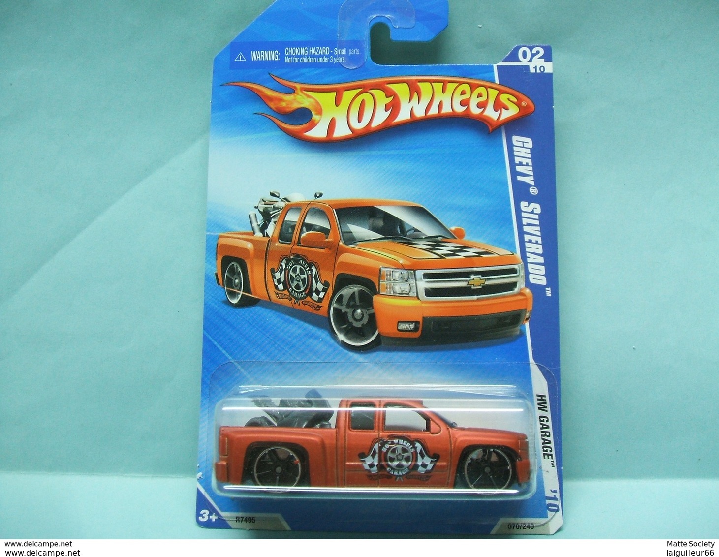 Hot Wheels - CHEVROLET CHEVY SILVERADO Pick-up - 2010 HW Garage HOTWHEELS US Long Card 1/64 - HotWheels