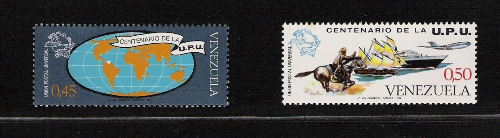 VENEZUELA, 1974, UPU Centenary 2v MNH - U.P.U.