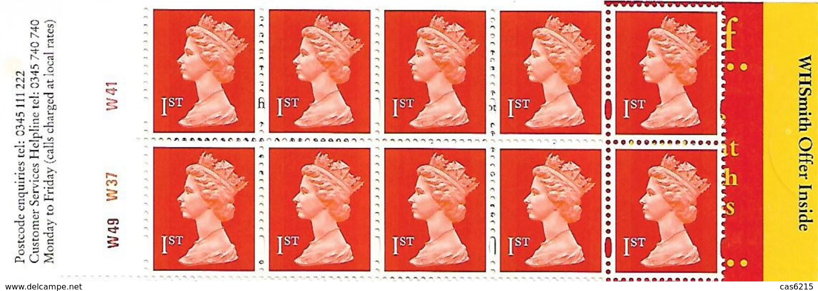 Grande-Bretagne Great Britain 1996 Elizabeth II 10 X 1 St (orange) Spirit Olympic Walsall , 1 Booklet Carnet Mnh - Carnets