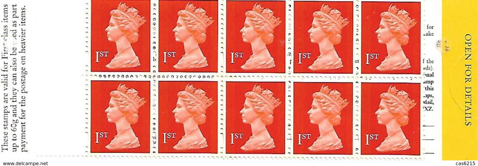 Grande-Bretagne Great Britain 1996 Elizabeth II 10 X 1 St (orange) "Put Icing On Morning Post" , 1 Booklet Carnet Mnh - Postzegelboekjes