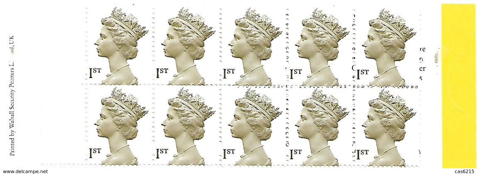 Grande-Bretagne Great Britain 2000 Elizabeth II 10 X 1 St (olive) Walsall, 1 Carnet Booklet Mnh - Carnets