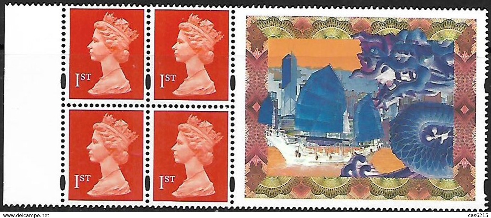 Grande-Bretagne Great Britain 1997  Booklet Pane 4 X 1 St + Label "Hong Kong Philatelic Exhibition"   Mnh - Neufs