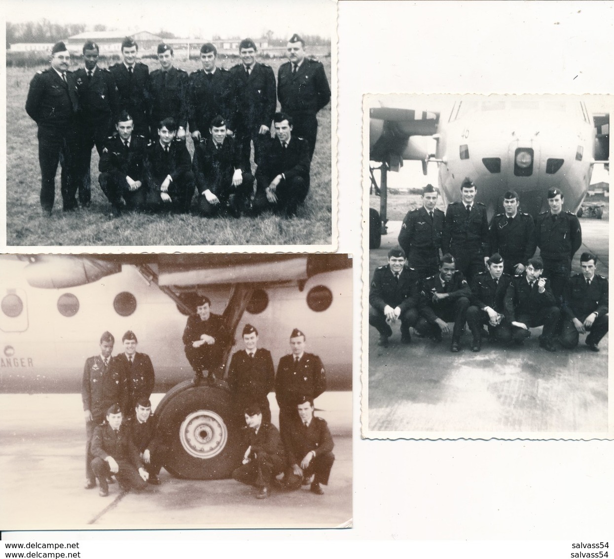 3 Photos Militaires - Même Groupe D'aviateurs - Guerre, Militaire