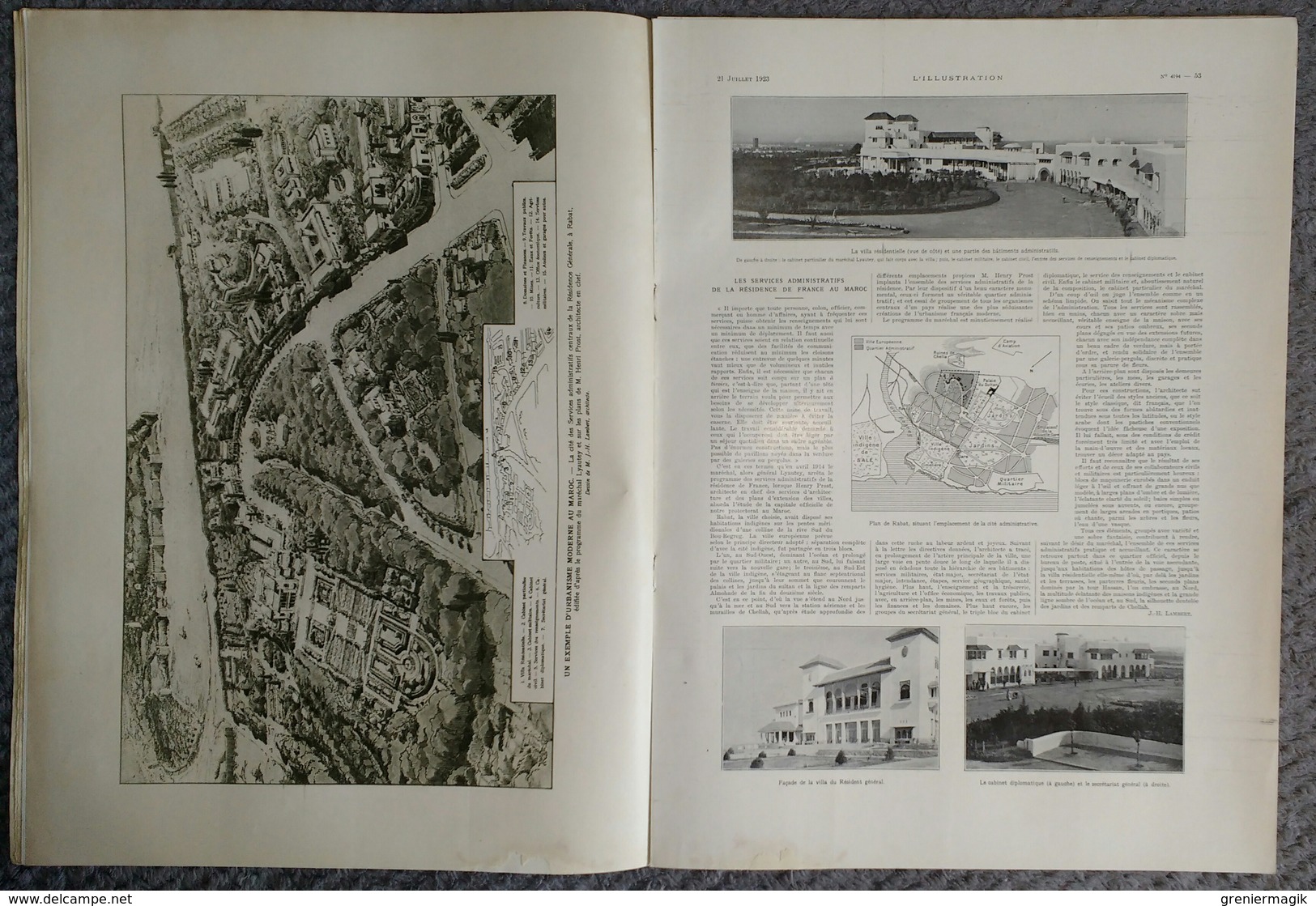 L'Illustration 4194 21 juillet 1923 Banditisme en Chine/Bey de Tunis/Maroc/Suède/Sauvetage maritime/Allos/Julien Tinayre
