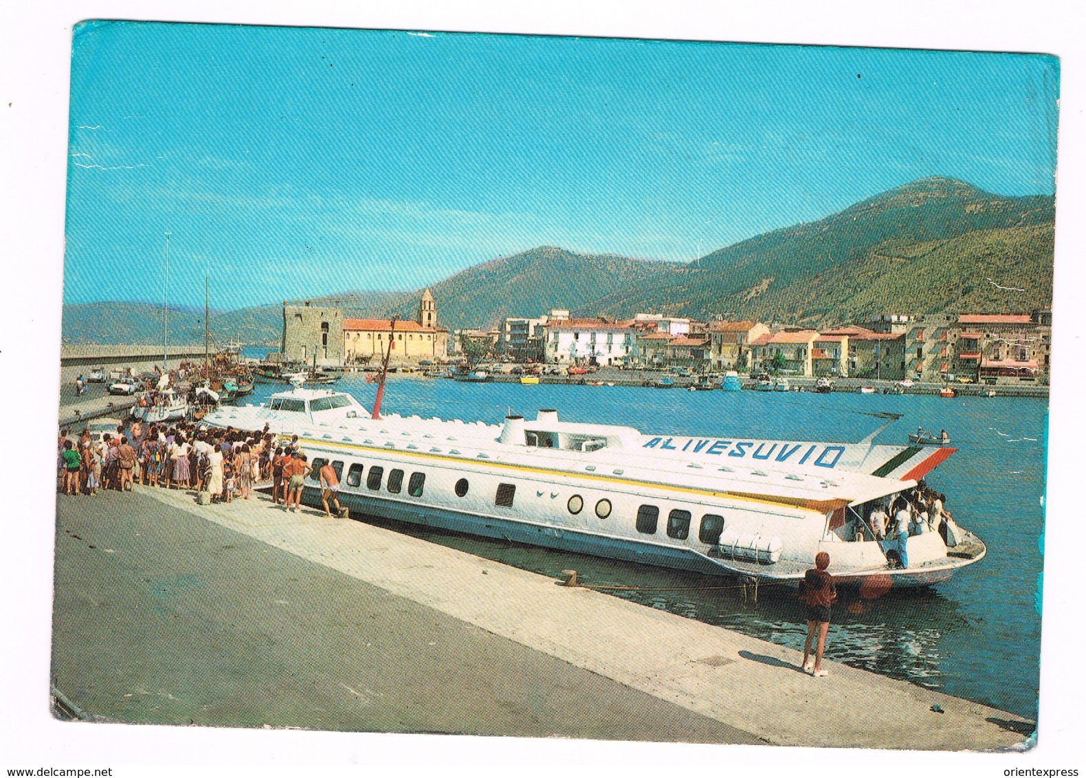 Porto Di Acciaroli Provincia Salerno Aliscafo Alivesuvio Animata Anni 70 - Salerno