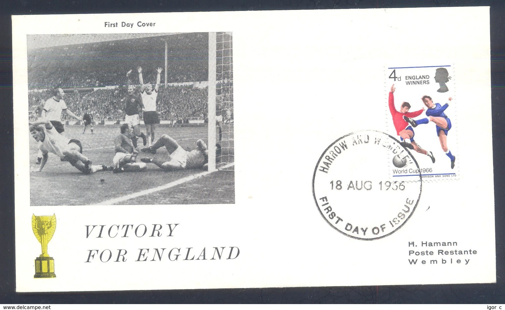 England Uk United Kingdom 1996 Cover: Football Fussball Soccer Calcio: FIFA World Cup  Victory For England Jules Rimet - 1966 – Angleterre