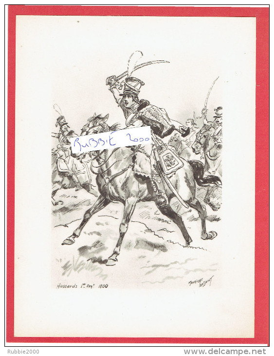 GRAVURE HUSSARDS 1er REGIMENT 1800 ILLUSTRATEUR MAURICE TOUSSAINT - Uniform