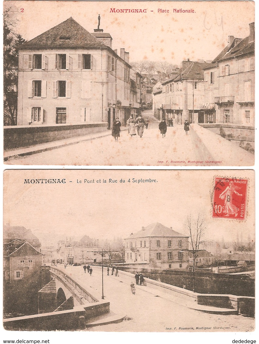 MONTIGNAC.LOT DE 2 CARTES. - Sonstige & Ohne Zuordnung