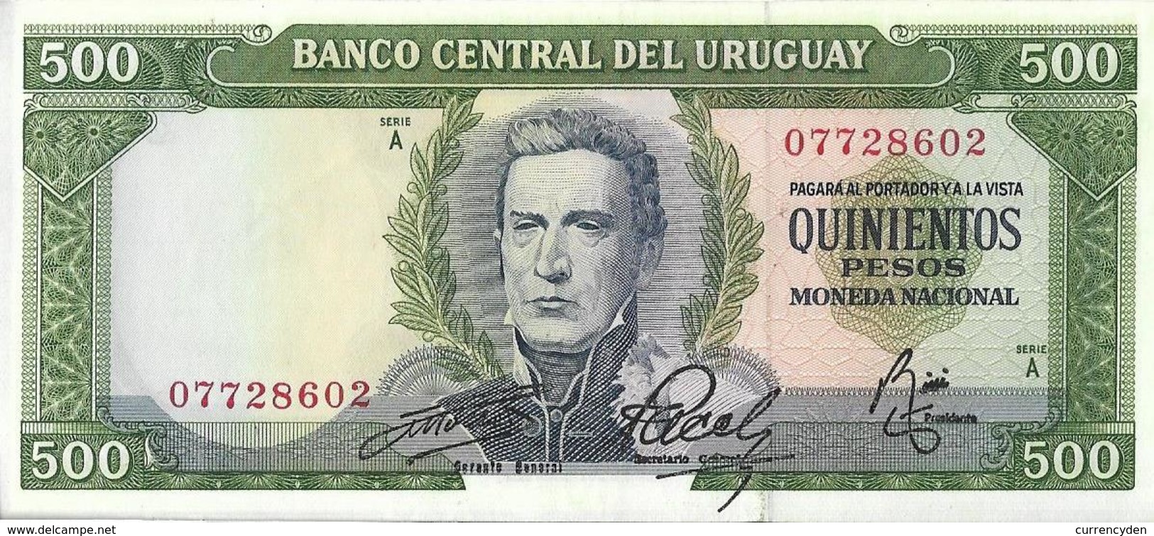 Uruguay P48a, 500 Pesos Gen José Gervasio Artigas / Hydro Dam UNC UV Image $7CV! - Uruguay