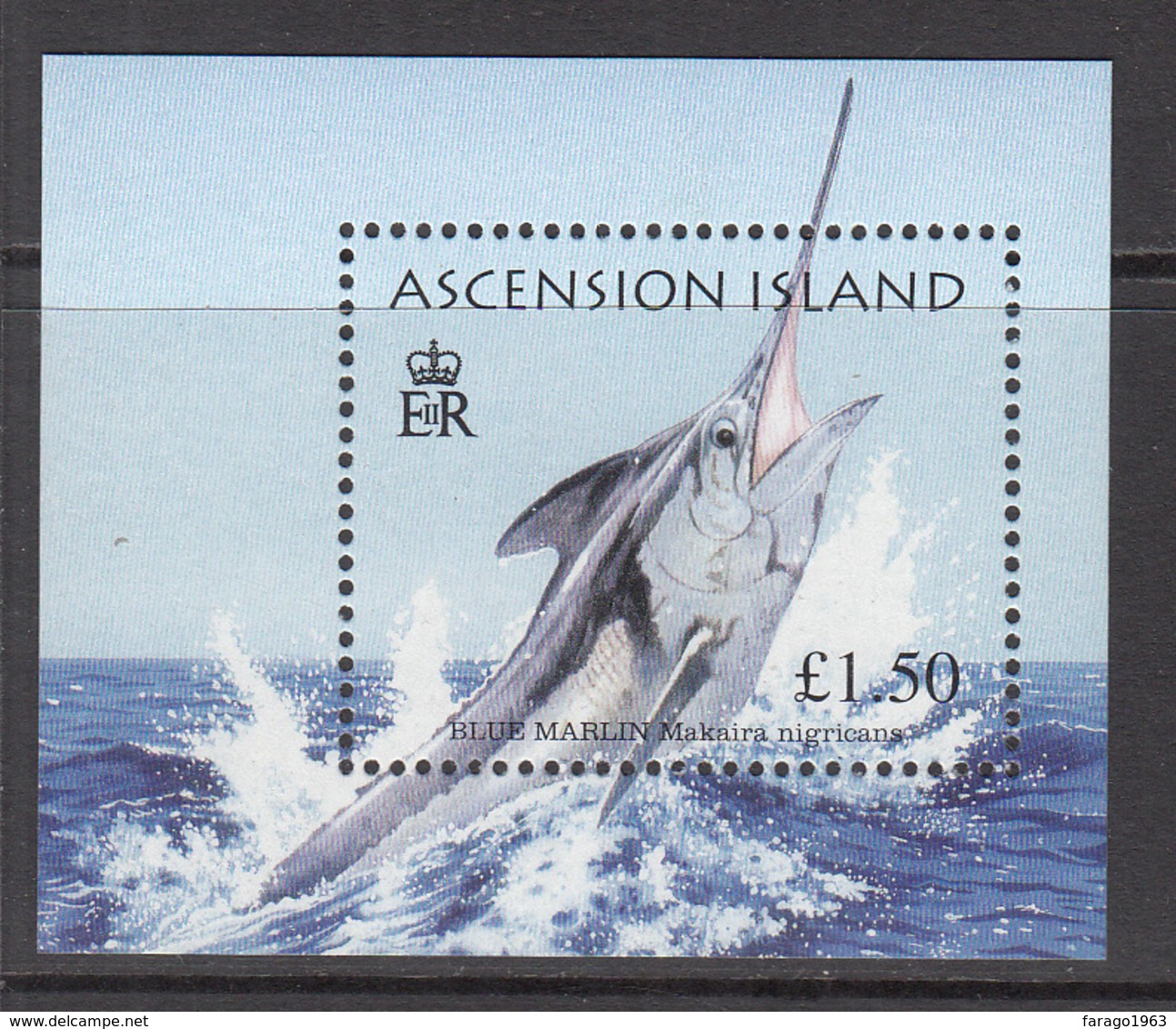 2004 Ascension Marlin Game Fish Souvenir Sheet  Complete Set Of 1 MNH - Ascension (Ile De L')