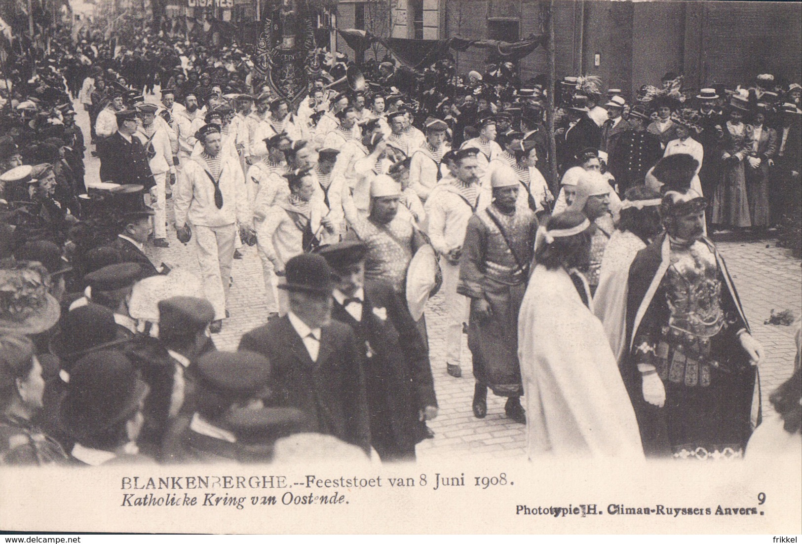 Blankenberge Blankenberghe Feeststoet 8 Juni 1908 N° 9 : Katholieke Kring Van Oostende - Blankenberge