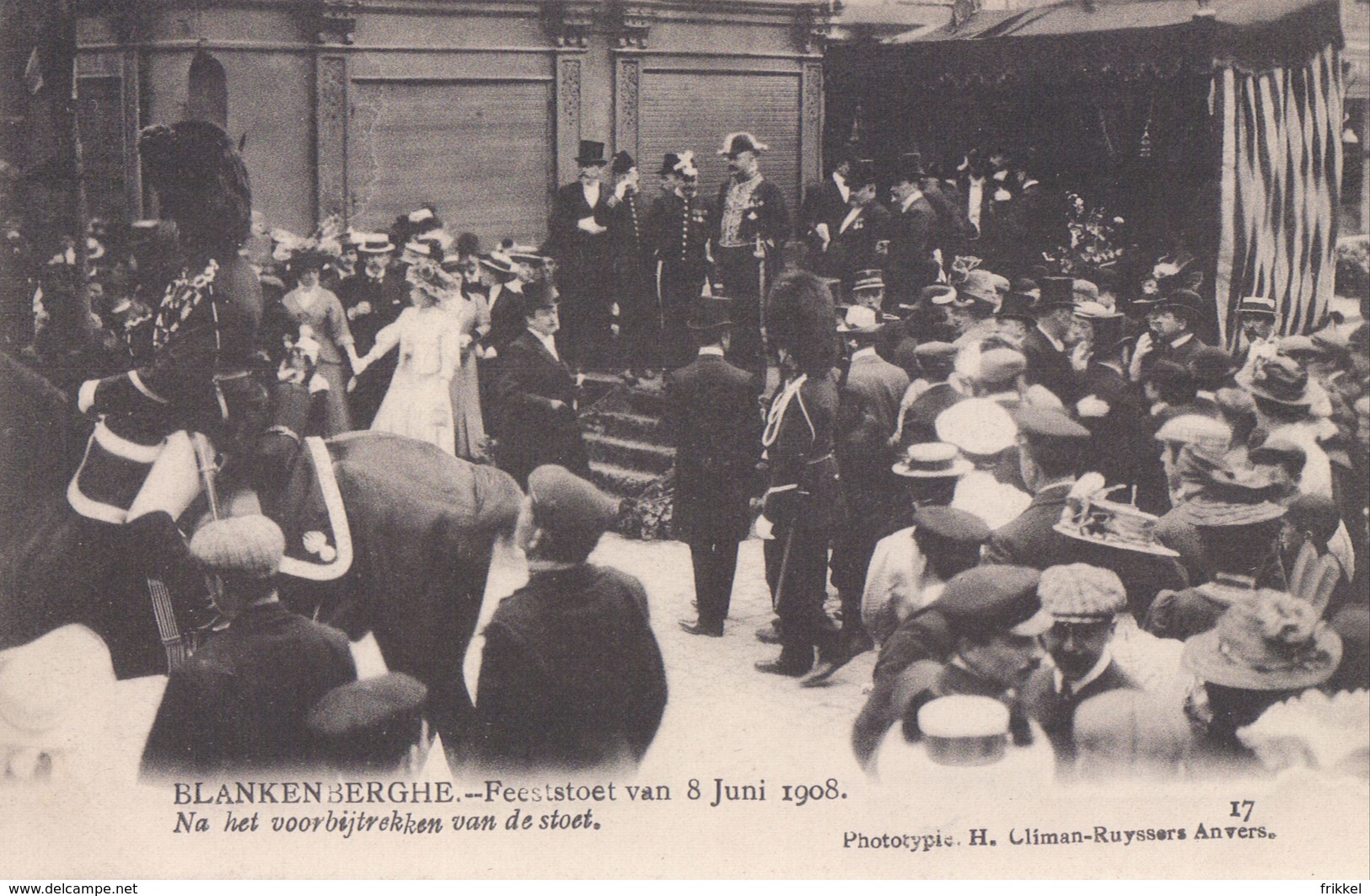 Blankenberge Blankenberghe Feeststoet 8 Juni 1908 N° 17 : Na Het Voorbijtrekken Van De Stoet - Blankenberge