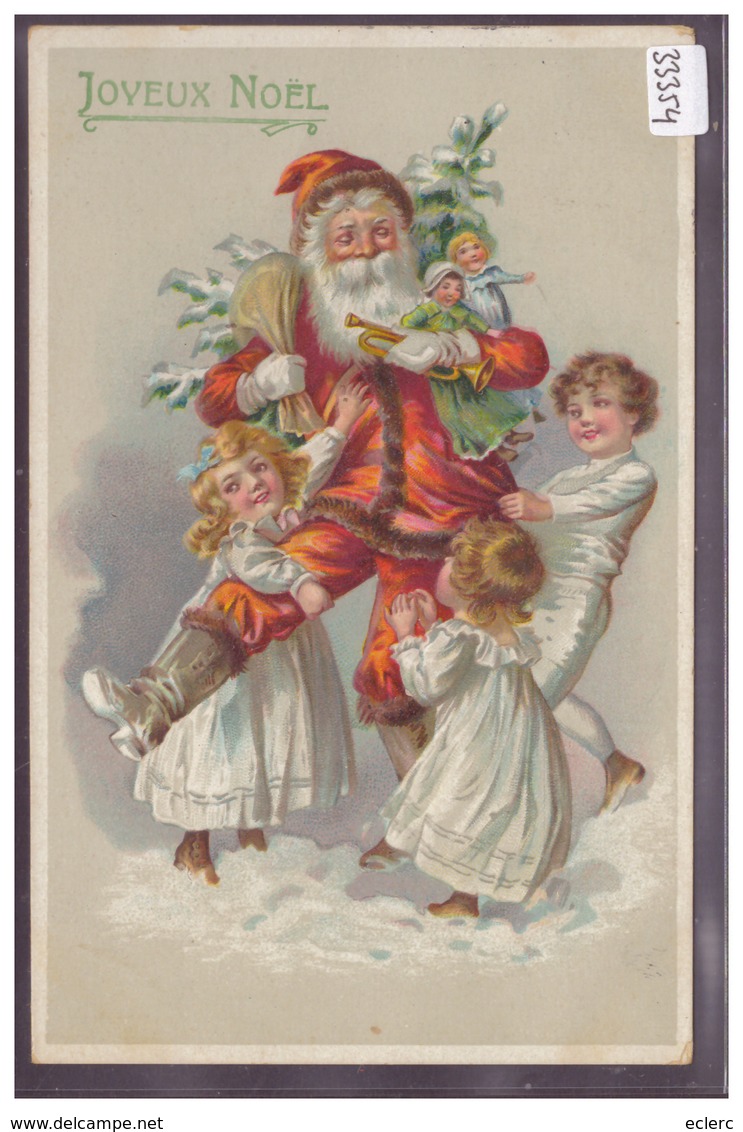 JOYEUX NOEL - PERE NOEL - ENFANTS - CARTE EN RELIEF - PRÄGE KARTE - TB - Autres & Non Classés