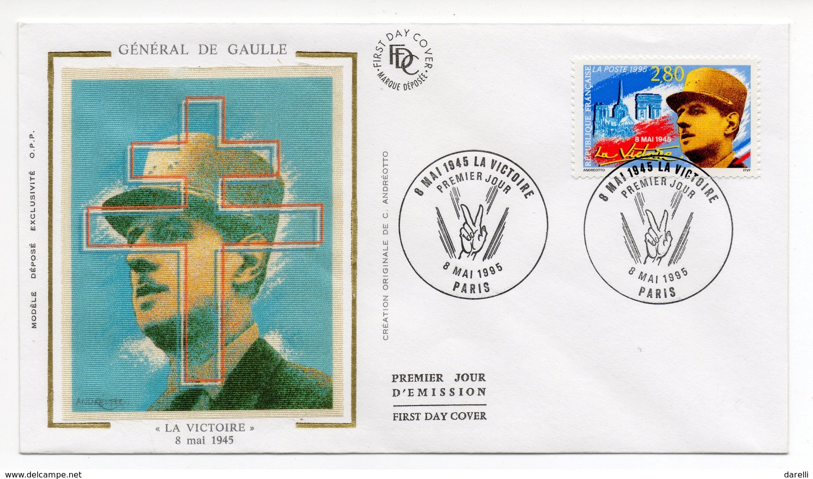 FDC 1995 - Général De Gaulle - La Victoire 8 Mai 1945 - YT 2944 - Paris - 1980-1989