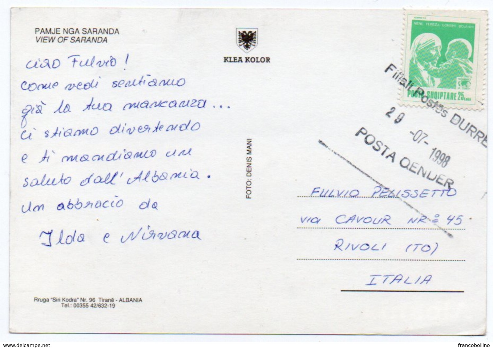 ALBANIE/ALBANIA - VIEW OF SARANDA / THEMATIC STAMP - MOTHER TERESA - Albania