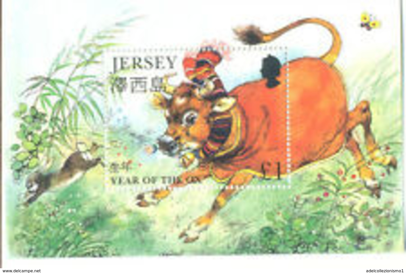 91801) GB-Jersey 1997 Cinesi Capodanno Lunare Del Bue £ 1 Mini-Foglio-MNH** - Jersey