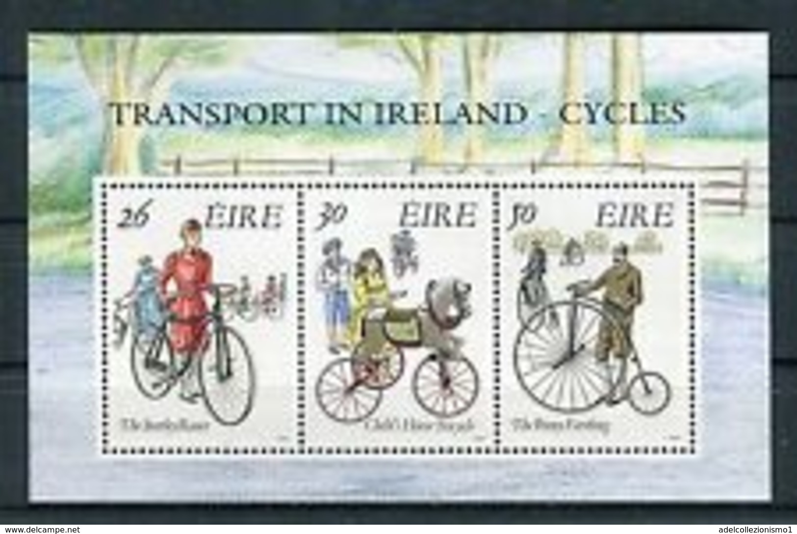 91805) Irlanda/Ireland/Eire1991 BF 8 Trasporti Irlandesi Biciclette -MNH** - Blocchi & Foglietti