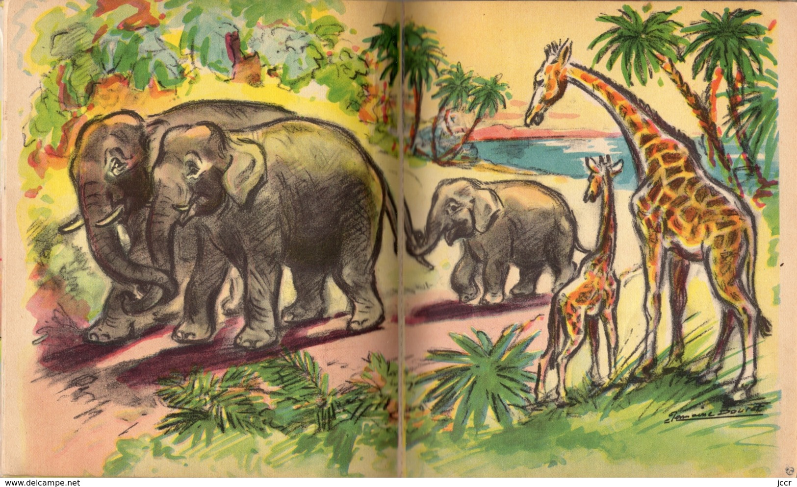 Visite au Zoo par Germaine Bouret - Collection "Pavillon" n°10 - 1954