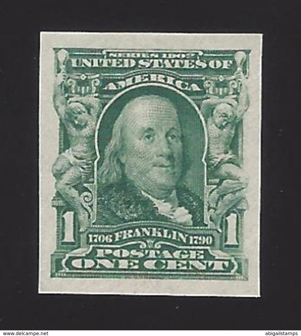 US #314 1906-08 Blue Green WMK 191 Imperf MNH XF Scv $32.50 - Unused Stamps