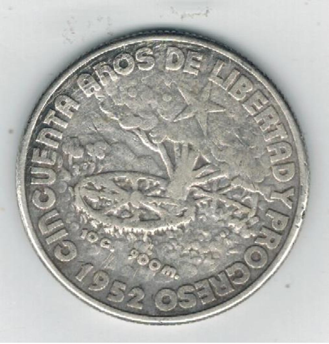 Cuba 40 Centavos, 1952 , Comm. Silver Coin. USED, SEE SCAN. - Kuba