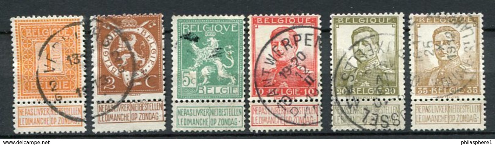 Belgien Nr.89/94         O  Used         (953) - 1912 Pellens