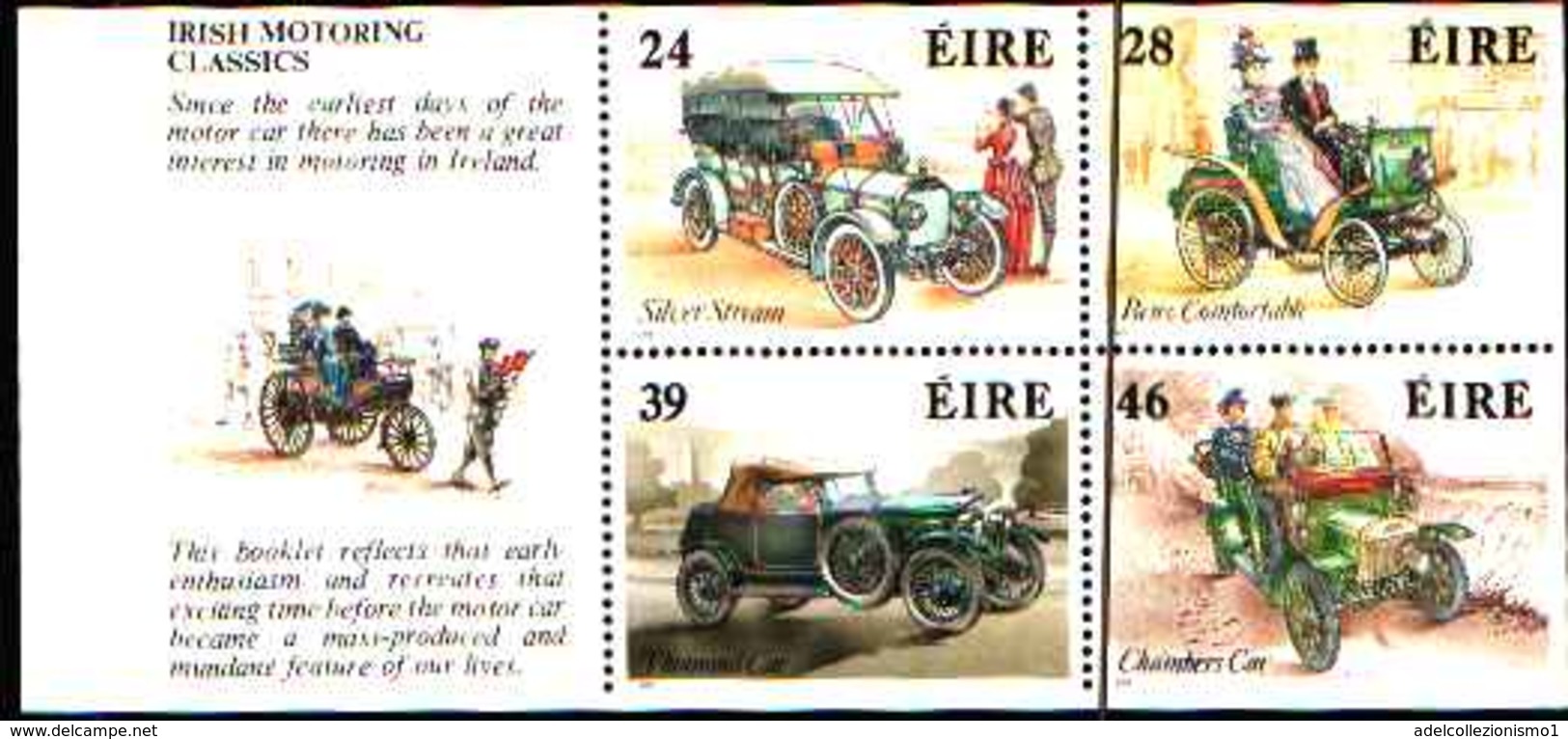 91821) IRLANDA - 1989 - Automobili Classiche -DA LIBRETTO-MNH** - Libretti