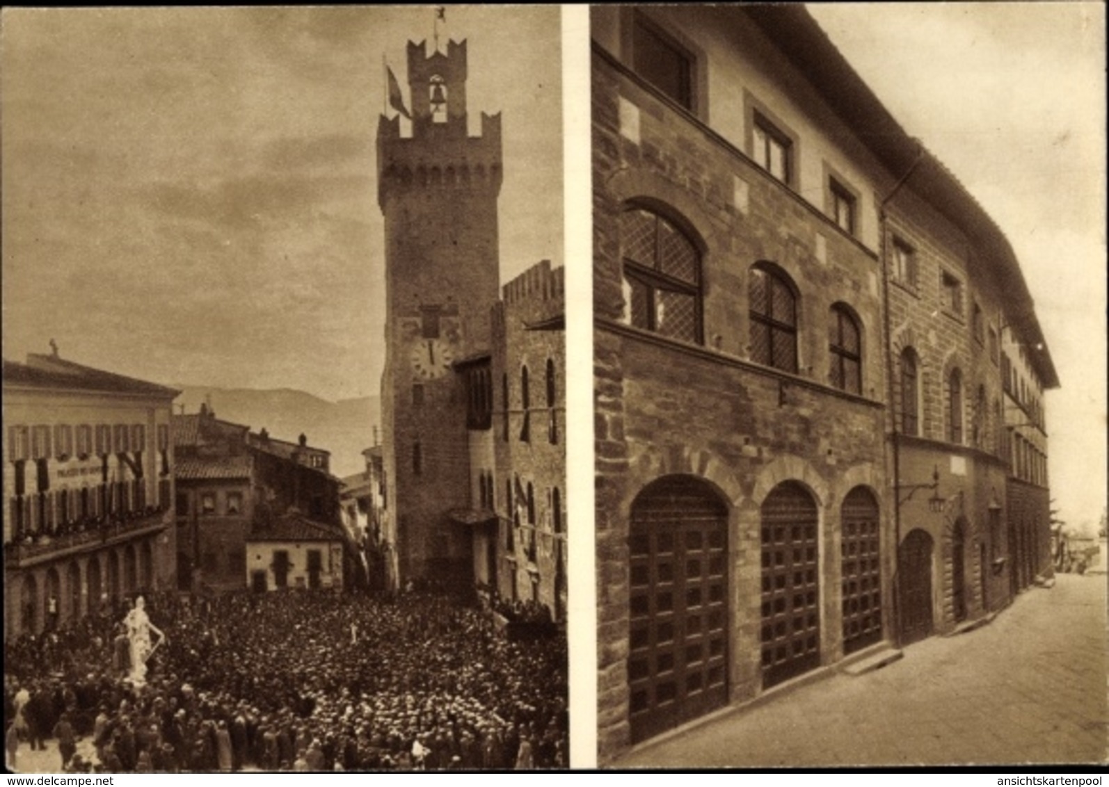 Cp Arezzo Toscana, Inaugurazione Della Casa Del Mutilato 1933 - Altri & Non Classificati