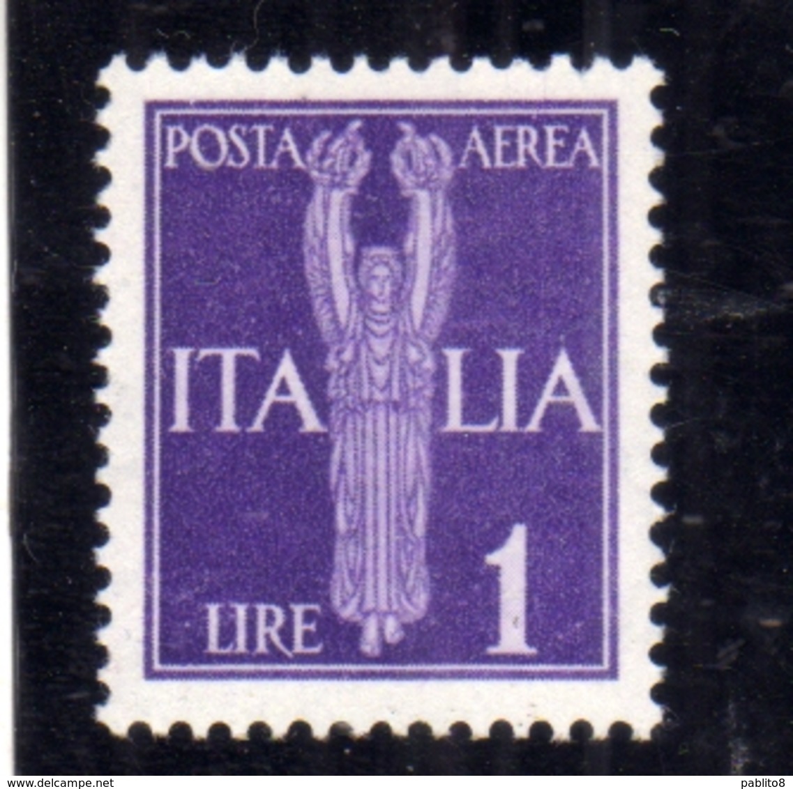 ITALIA REGNO ITALY KINGDOM 1944 REPUBBLICA SOCIALE ITALIANA RSI GNR POSTA AEREA AIR MAIL LIRE 1 MNH OTTIMA CENTRATURA - Correo Aéreo