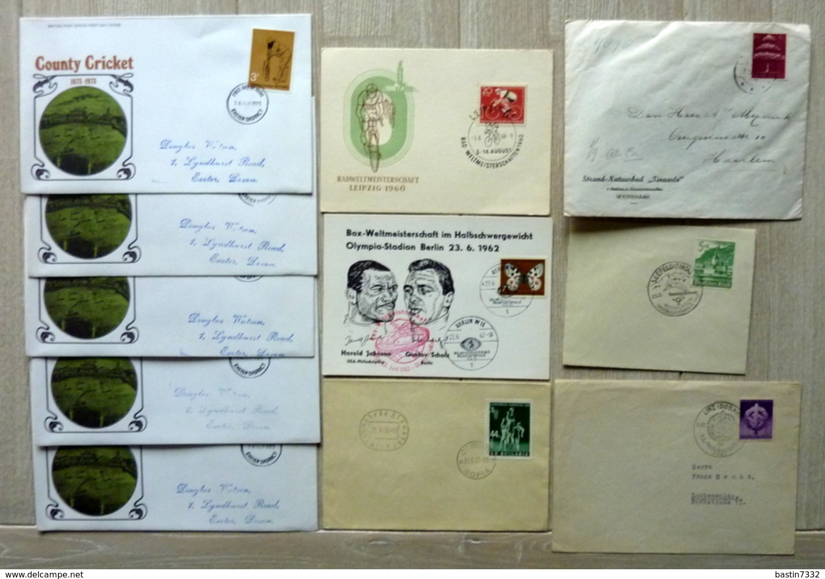 Box with FDC,letters,covers,Maximum cards,brieven and more....