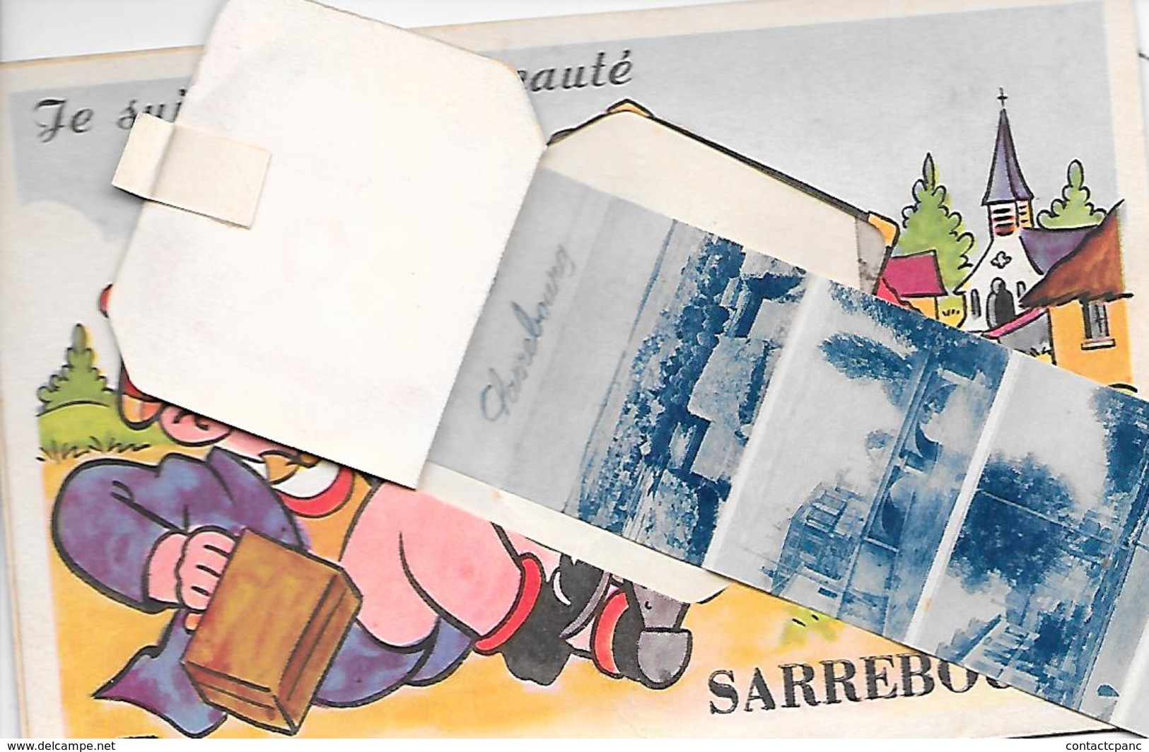 SARREBOURG  ( 57 ) - Je Suis Arrivé En Beauté ( Illustrée Par BOZZ ) Carte Avec Vues Multiples à Tirette - Sarrebourg