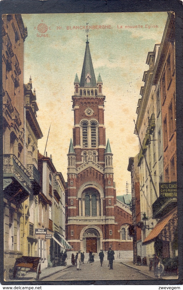 20) BLANKENBERGHE - La Nouvelle Eglise ( 2 Scans) Feldpost - Blankenberge