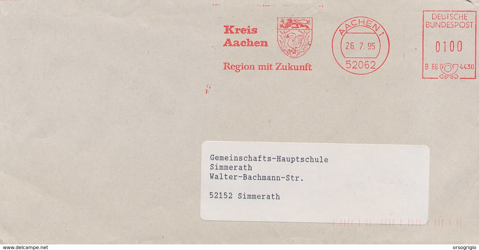 GERMANIA - AACHEN  -  KREIS  -  BLASONE  -  LEONE  LION - Enveloppes