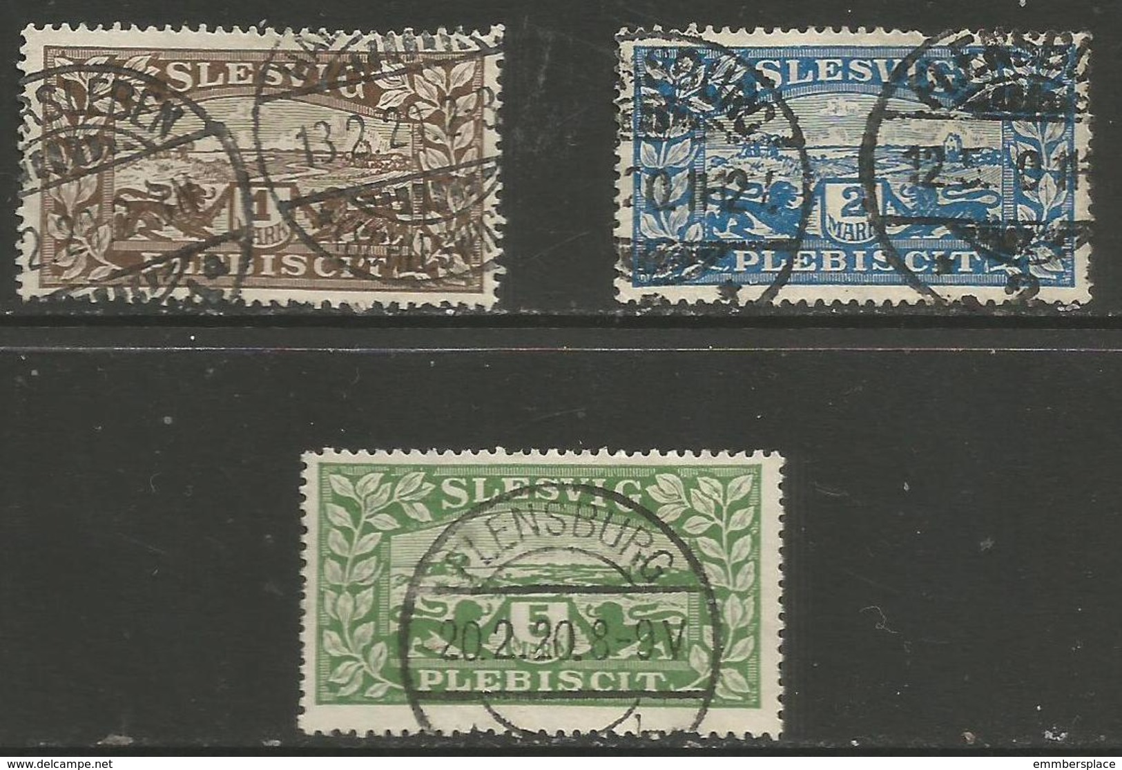 Schleswig - 1920 Plebiscite Issue Short Set Used - Other & Unclassified