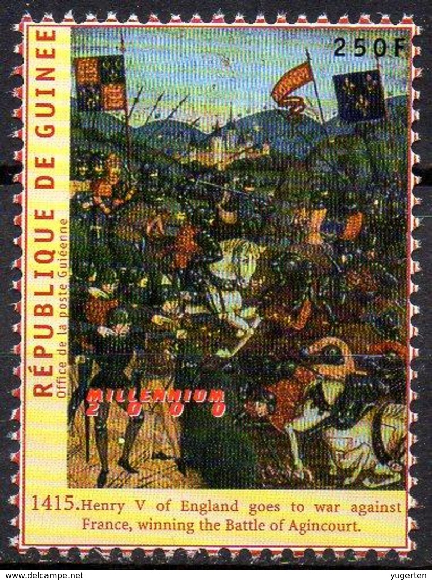 GUINEA - 1v - MNH** Henry V Of England Goes For War Against France Battle Of Agincourt Archers Archery Battles Horses - Royalties, Royals