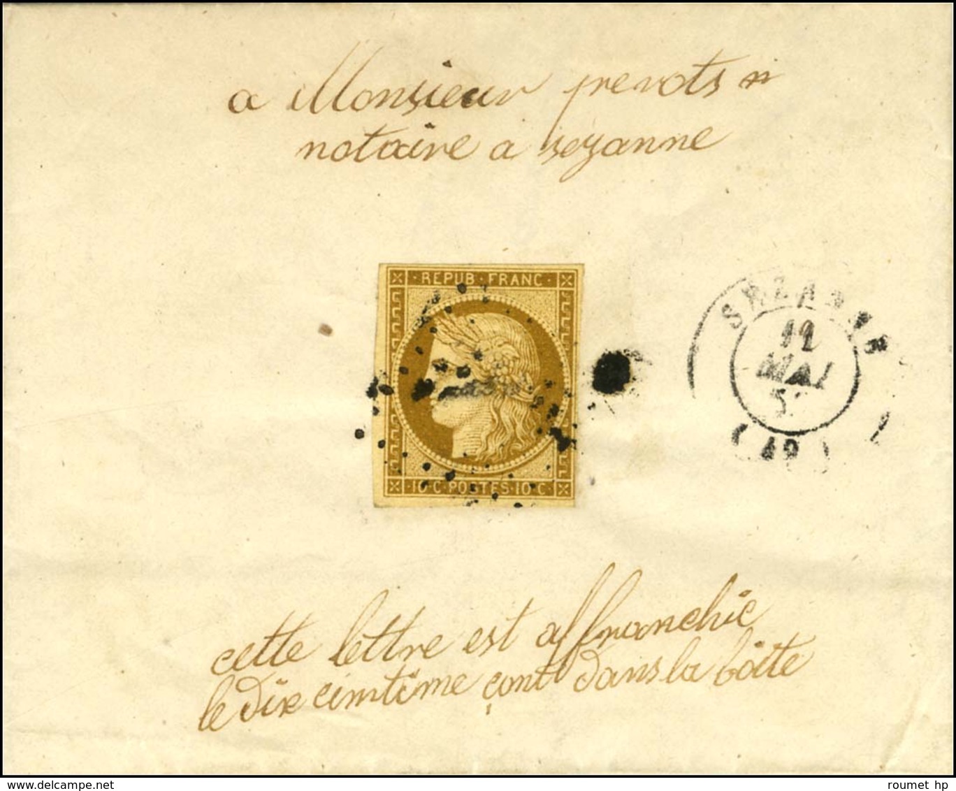 PC 2894 / N° 1 Càd T 15 SEZANNE (49) Sur Lettre Locale. 1853. - TB. - 1849-1850 Ceres