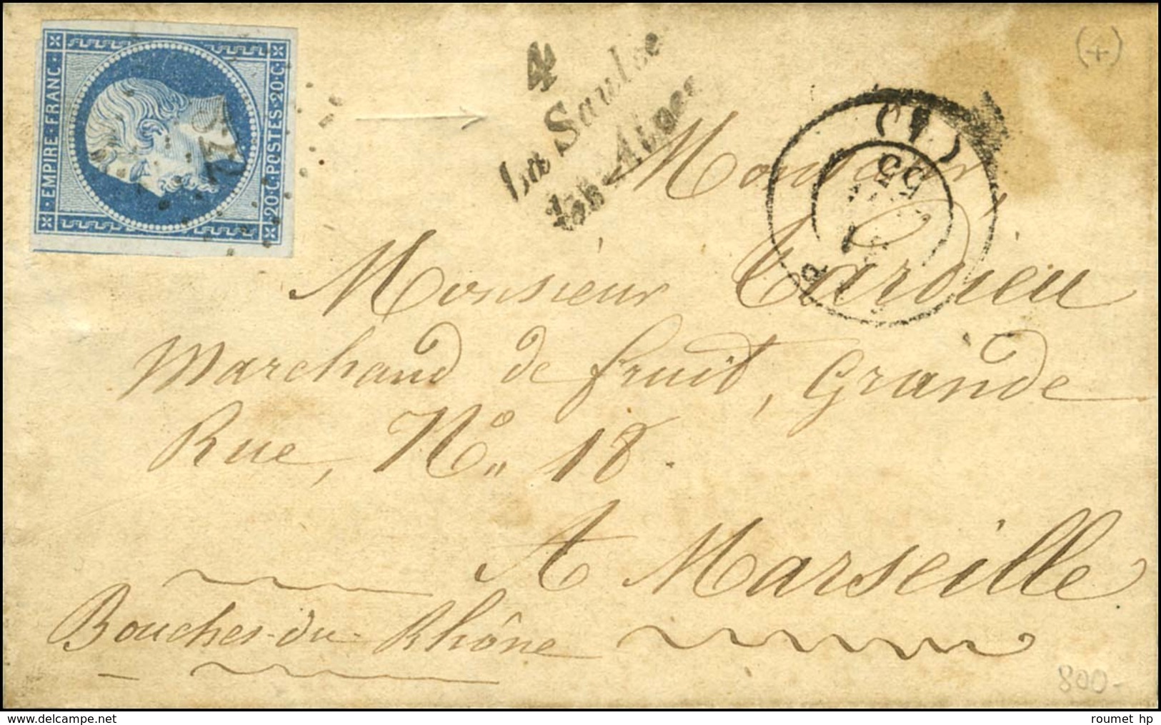 PC 2822 / N° 14 Càd T 15 GAP (4) Cursive 4 / La Saulce / Les Alpes. 1855. - TB. - 1853-1860 Napoleon III