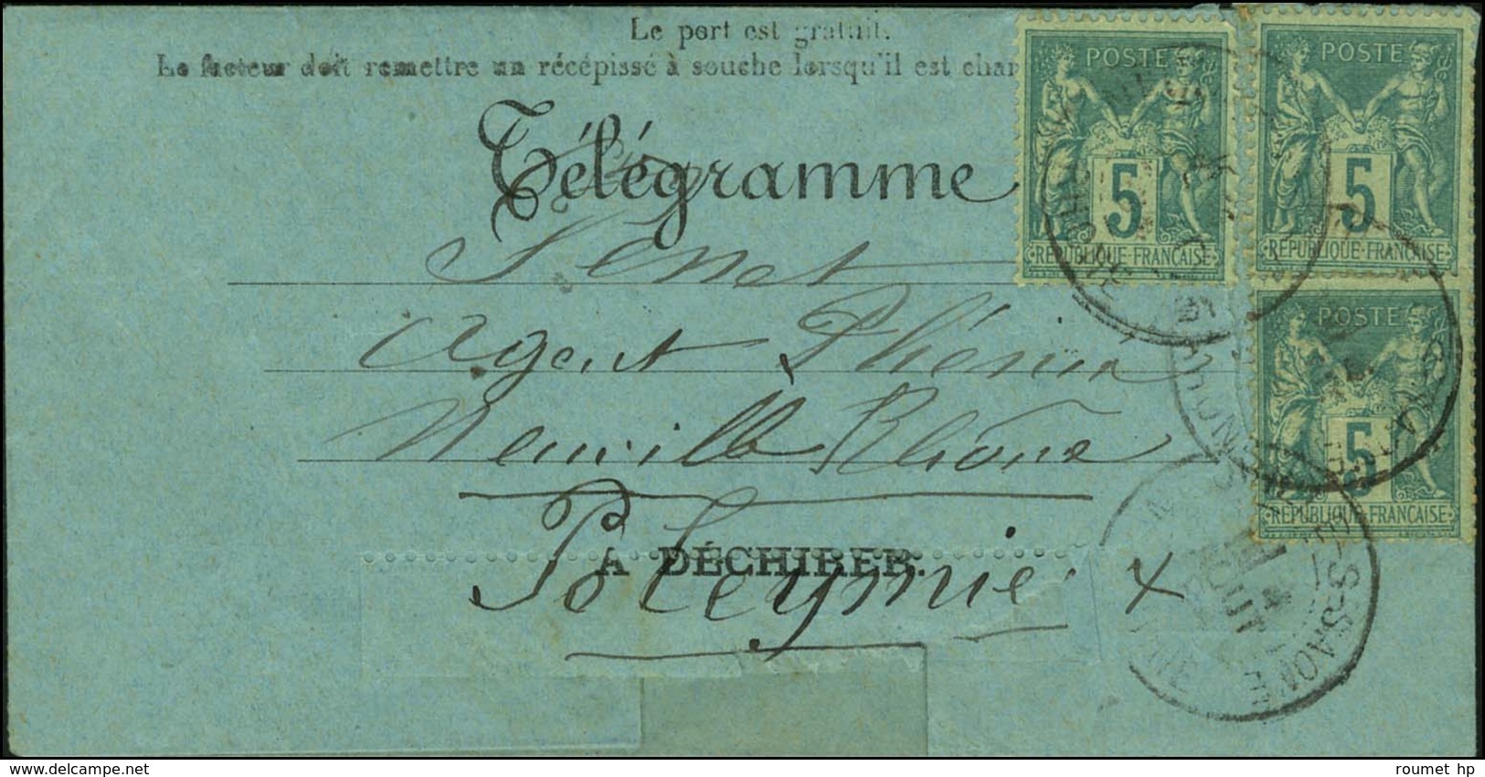 Càd / N° 75 (3) Sur Télégramme Au Tarif Du 1er Mai 1878. - TB. - 1876-1878 Sage (Type I)