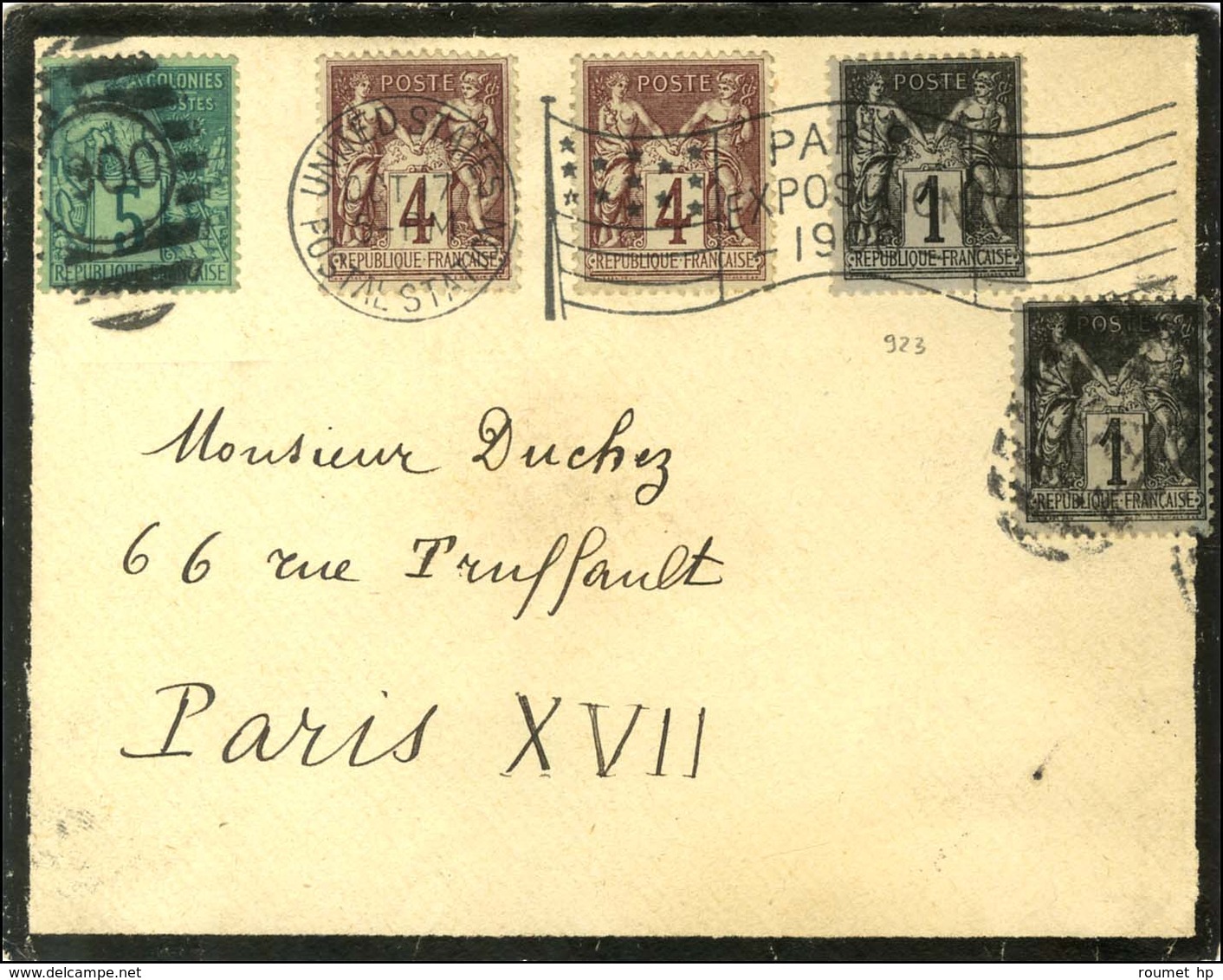 KILLER / N° 75 + 83 + Drapeau PARIS / EXPOSITION / 1900 / N° 83 + 88 (2)  Sur Lettre Pour Paris. - TB. - 1876-1878 Sage (Type I)