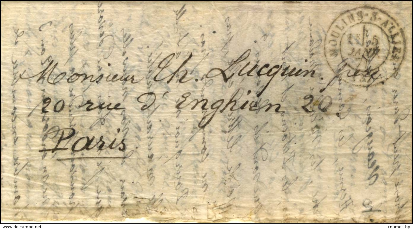 Càd MOULINS-S-ALLIER (3) 5 JANV. 71 Sur Boule De Moulins Avec Texte Daté De Londres Le 28 Décembre 1870 Acheminée Jusqu' - Guerre De 1870