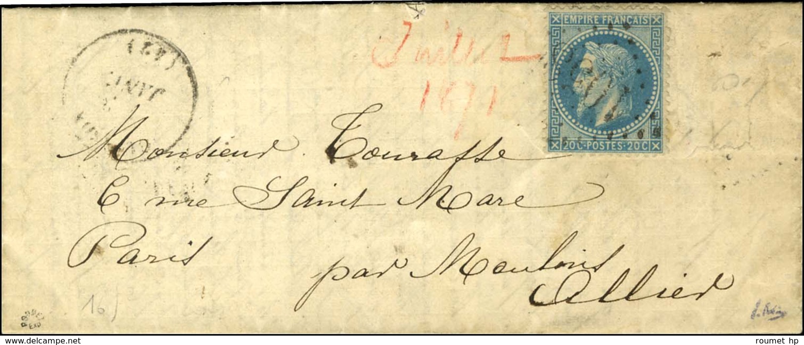 GC 1058 / N° 29 (affranchissement Incomplet) Càd T 16 CLISSON (42) 3 JANV. 71 Sur Boule De Moulins Avec Càd D'arrivée (R - War 1870