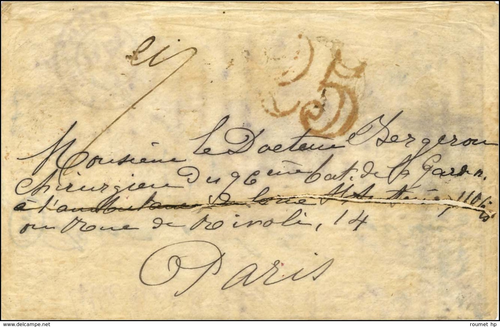 Exceptionnelle Lettre Insérée Dans Un Récipient Métallique Jeté Dans La Seine. Texte Daté Du 2 Novembre 1870 Adressé Au  - War 1870