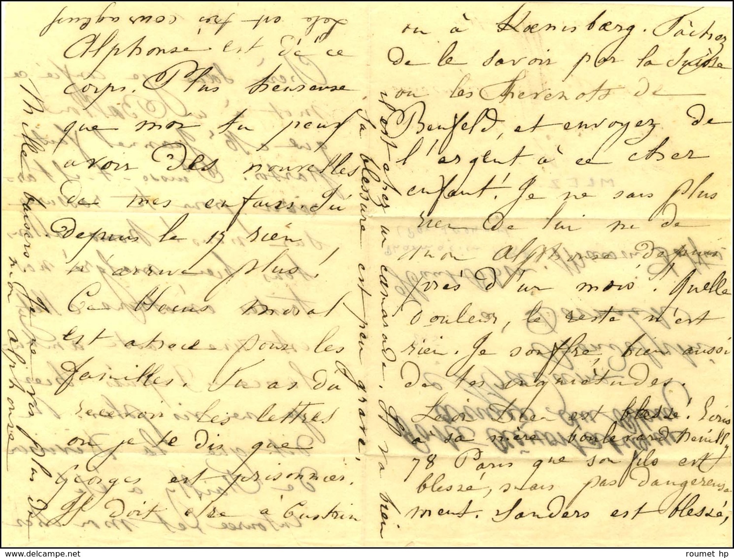 Papillon Des Pharmaciens Adressé à Dornach (Haut-Rhin), Au Recto Mention à La Plume '' Poste Aérostatique / Armée Du Rhi - War 1870